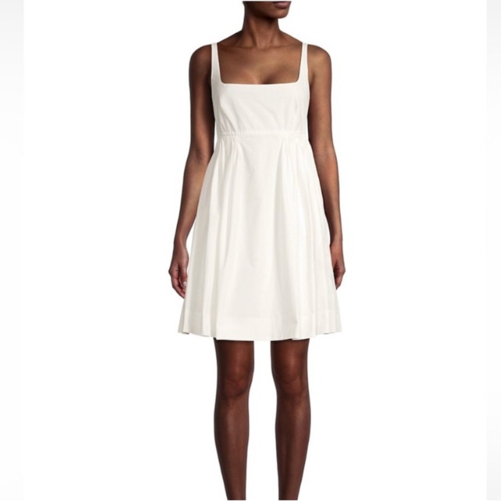 Rebecca Taylor Square Neck Sleeveless White Summer Dress - Empire Waist Size 8